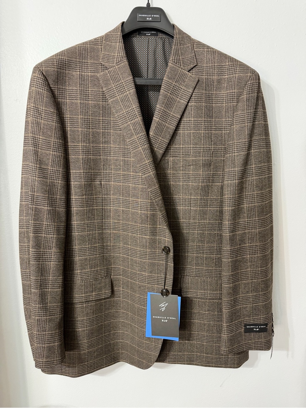 Shaquille O’Neal XLG Men’s Brown Plaid Sport Coat Blazer Jacket Various Sizes